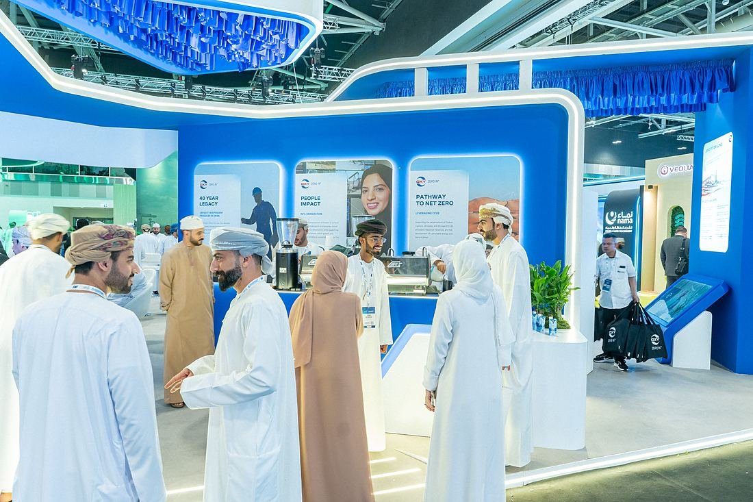 OURWATER cartons served at an exhibition stand in Oman